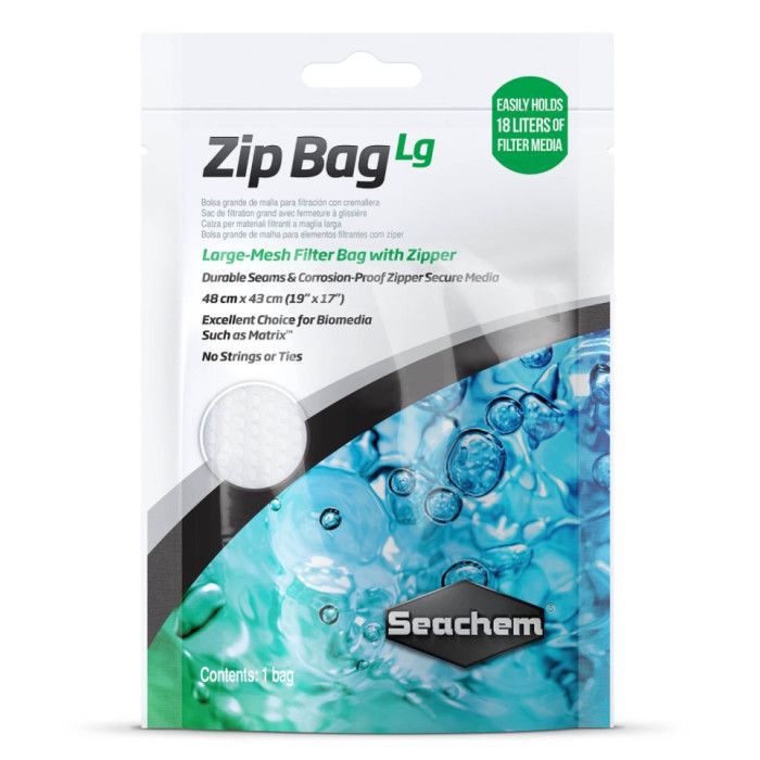*SEACHEM ZIP BAG LGE MESH 19X17 Wirral Aquatics