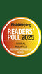 Badge for Wirral Aquatics' regional runner-up in Fishkeeping Readers' Poll 2025 on a black background
